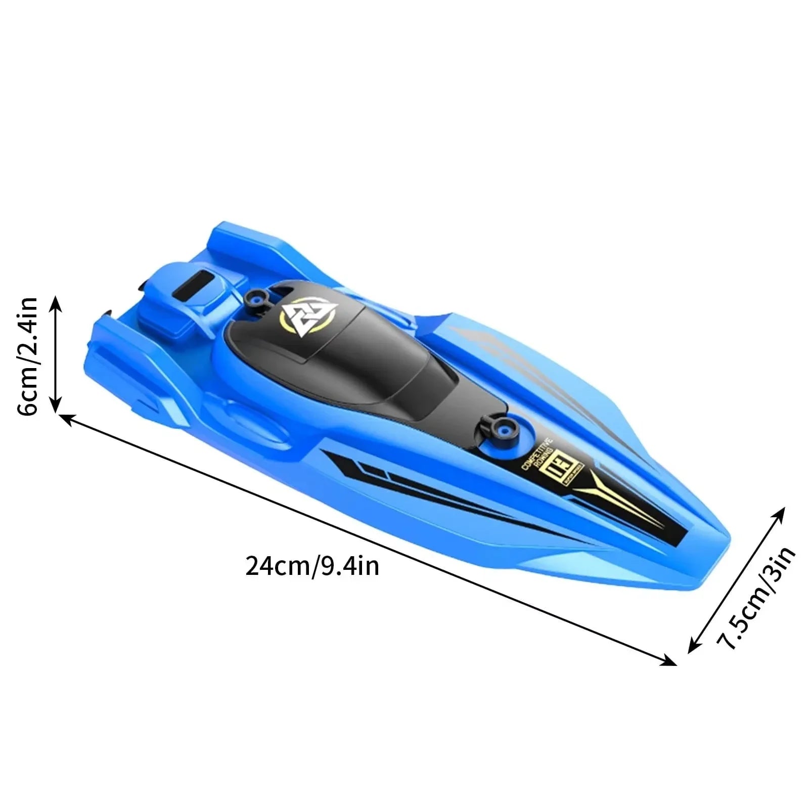 2.4GHz Remote Control Boat 25km/h High Speed RC Racing Ship Waterproof Electric Toy with Dual Propellers for Kids & Adults Gift