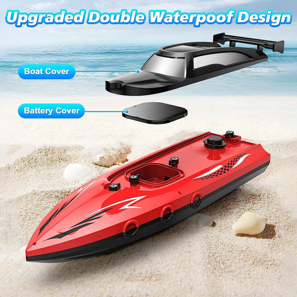 Remote Control Boat Toy for Kids Boys Age 6-12, 2.4GHz/27MHz RC Ship Model, High-Speed Racing Boat for Pool Lake Outdoor Play