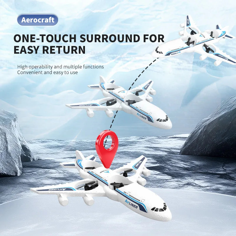 Airplane RC Plane Foam UAV Intelligent Aerial Aircraft 3D Fiilp 2.4G Remote Control Helicopters Drone Toys for Kids Christmas