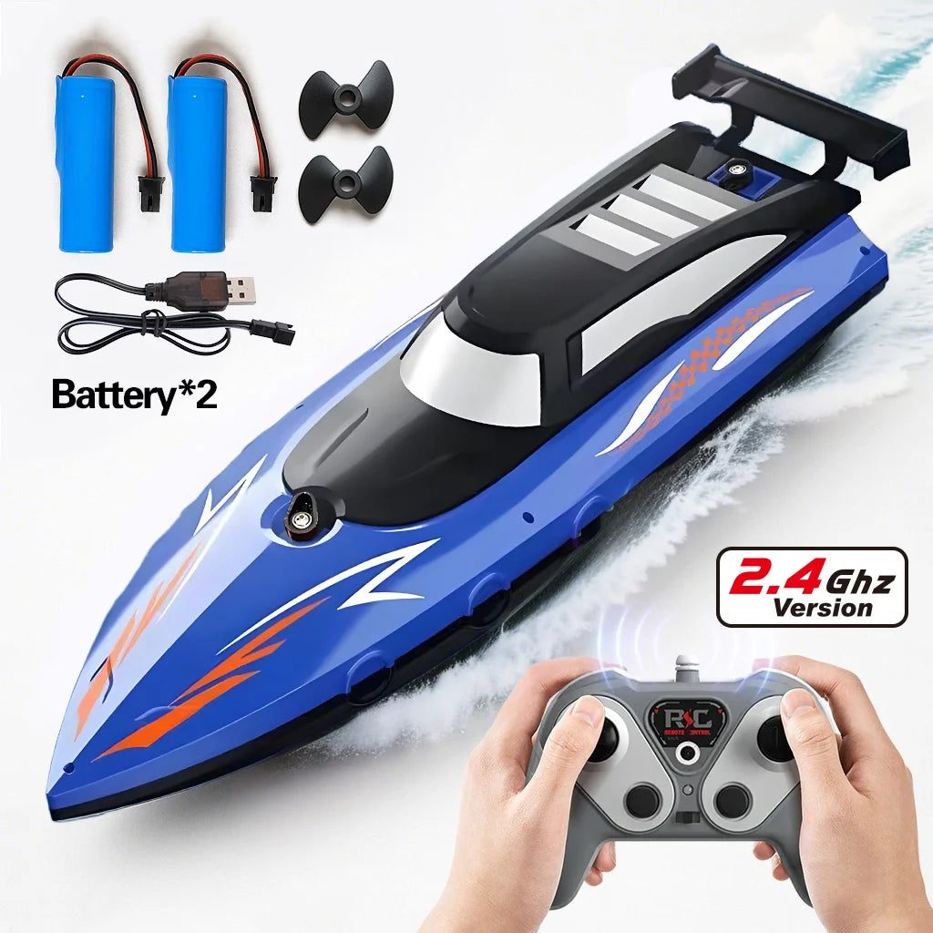 Remote Control Boat Toy for Kids Boys Age 6-12, 2.4GHz/27MHz RC Ship Model, High-Speed Racing Boat for Pool Lake Outdoor Play