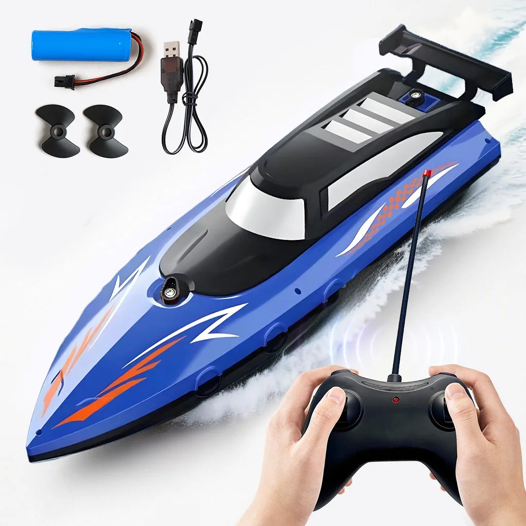 Remote Control Boat Toy for Kids Boys Age 6-12, 2.4GHz/27MHz RC Ship Model, High-Speed Racing Boat for Pool Lake Outdoor Play