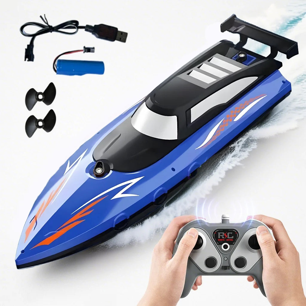 Remote Control Boat Toy for Kids Boys Age 6-12, 2.4GHz/27MHz RC Ship Model, High-Speed Racing Boat for Pool Lake Outdoor Play