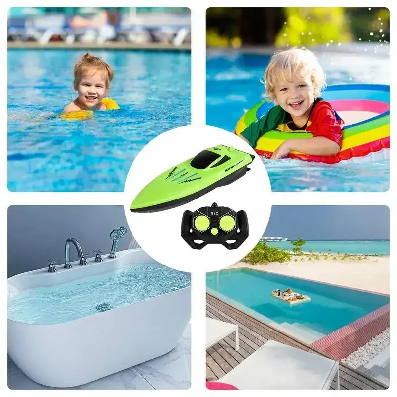2.4G Remote Control Speed Boat for Kids – Fast Electric RC Boat Toy with Dual Motor, Waterproof Model for Pool & Outdoor Play