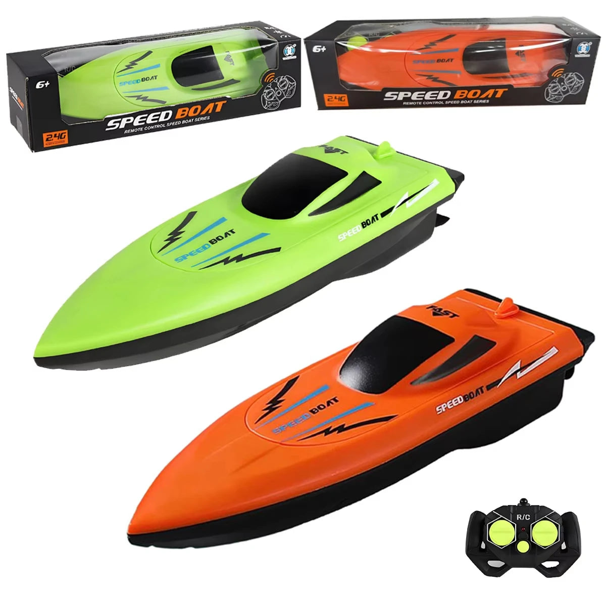 2.4G Remote Control Speed Boat Waterproof Dual Motor Fast Electric RC Racing Ship Toy for Kids Pool Lake Outdoor Water Play Gift