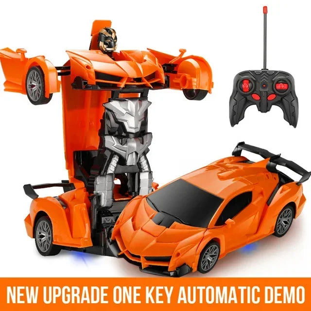 2-in-1 Remote Control Transforming Robot Car, Mini RC Racing Car Toy, Automatic Transformation, STEM Educational Gift for Kids