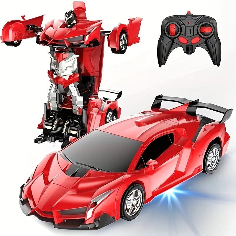 2-in-1 Remote Control Transforming Robot Car, Mini RC Racing Car Toy, Automatic Transformation, STEM Educational Gift for Kids