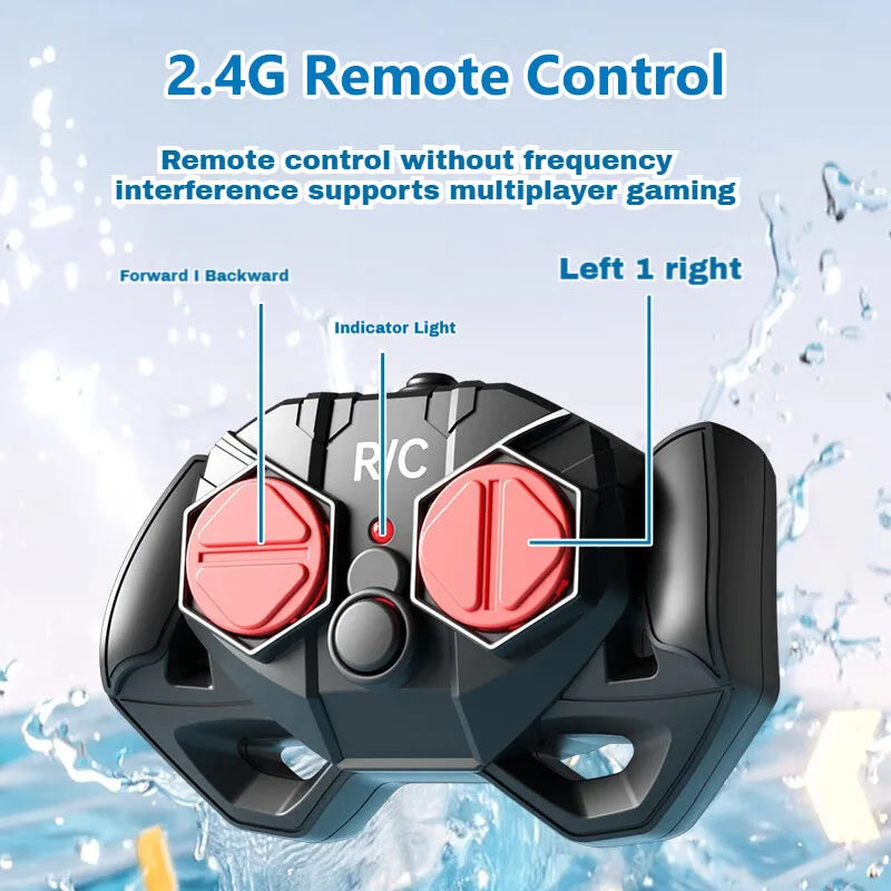 2.4GHz Remote Control Boat 25km/h High Speed RC Racing Ship Waterproof Electric Toy with Dual Propellers for Kids & Adults Gift