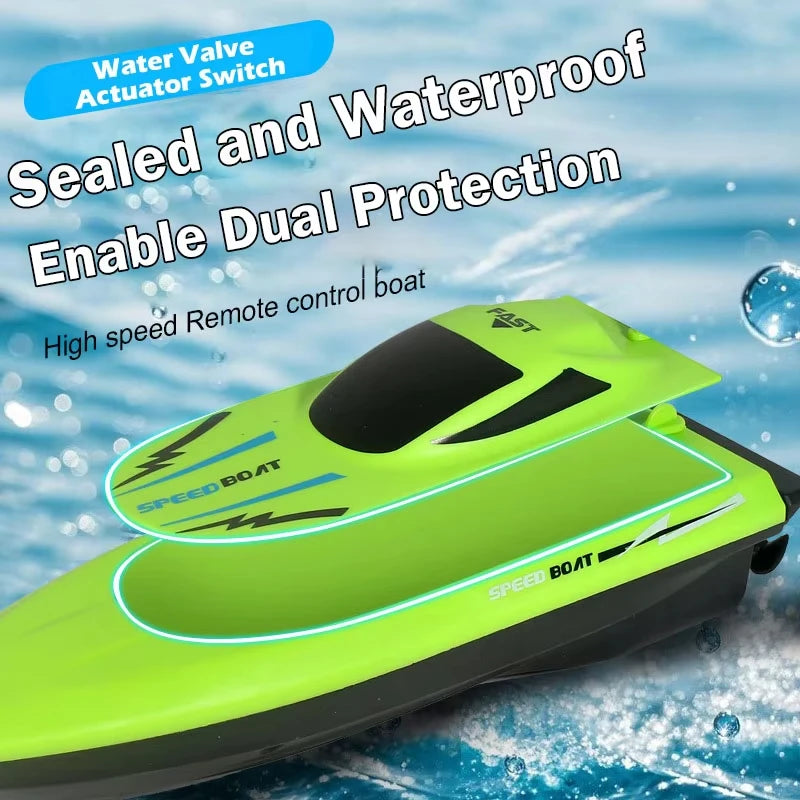 2.4G Remote Control Speed Boat Waterproof Dual Motor Fast Electric RC Racing Ship Toy for Kids Pool Lake Outdoor Water Play Gift