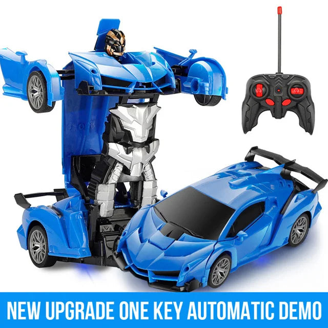 2-in-1 Remote Control Transforming Robot Car, Mini RC Racing Car Toy, Automatic Transformation, STEM Educational Gift for Kids