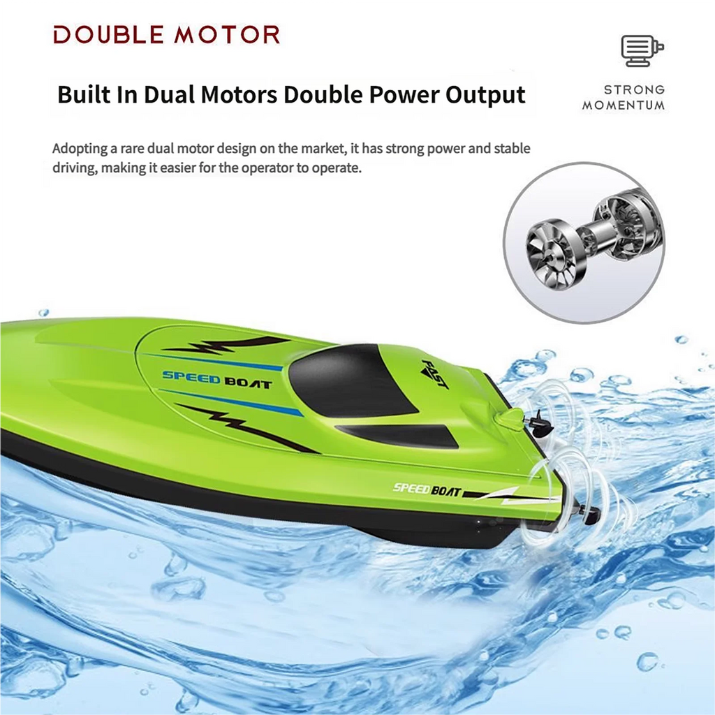 2.4G Remote Control Speed Boat for Kids – Fast Electric RC Boat Toy with Dual Motor, Waterproof Model for Pool & Outdoor Play