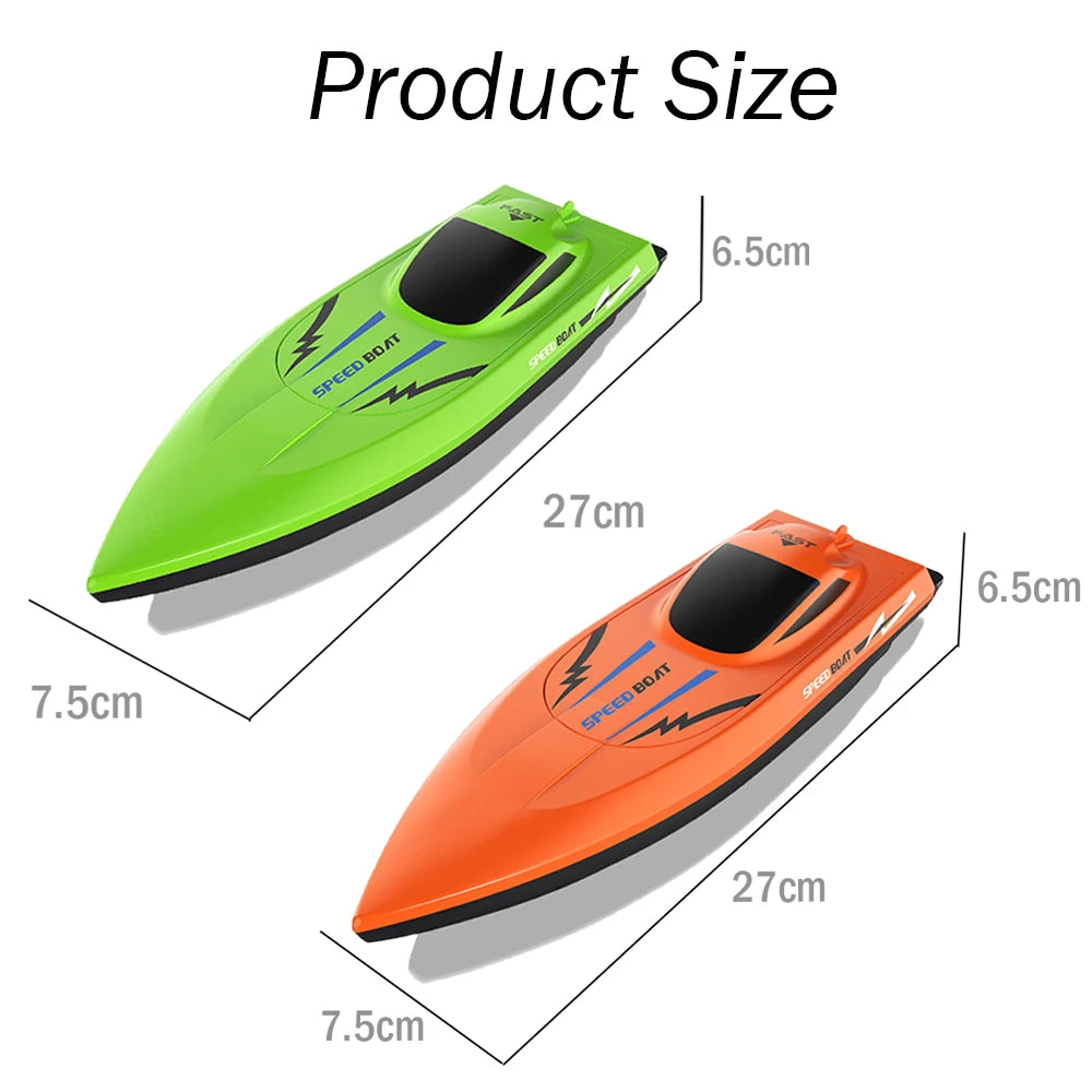 2.4G Remote Control Speed Boat Waterproof Dual Motor Fast Electric RC Racing Ship Toy for Kids Pool Lake Outdoor Water Play Gift
